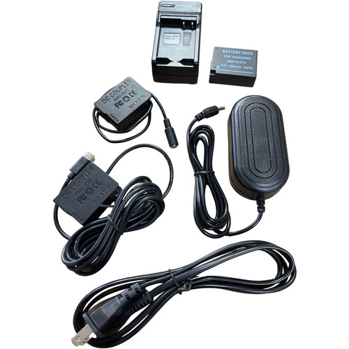 Bescor DMW-BLC12 Battery USB Type-C Connector Coupler with AC Adapter and Charger Bundle