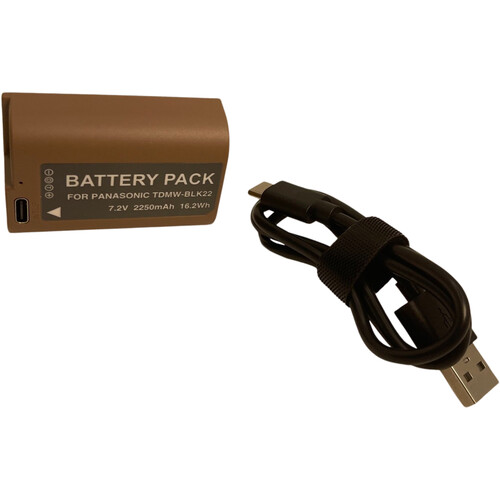 Bescor DMW-BLK22 Battery with USB-C Charging Port