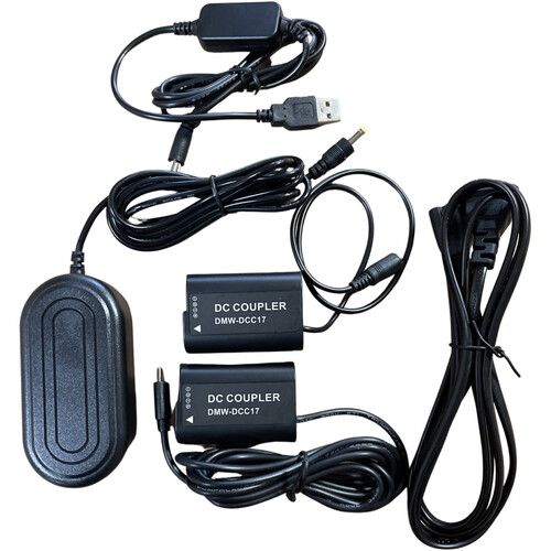 Bescor DMW-BLK22 Dummy Battery with USB Type-C AC Adapter and USB Type-A Converter Kit