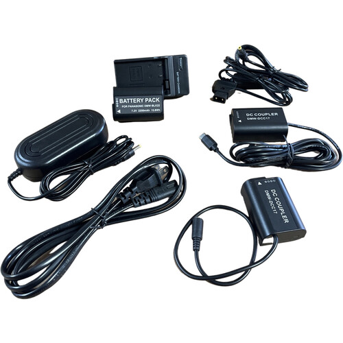 Bescor DMW-BLK22 Battery Charger USB Type-C Dummy Battery AC Power Adapter Kit with D-Tap Converter