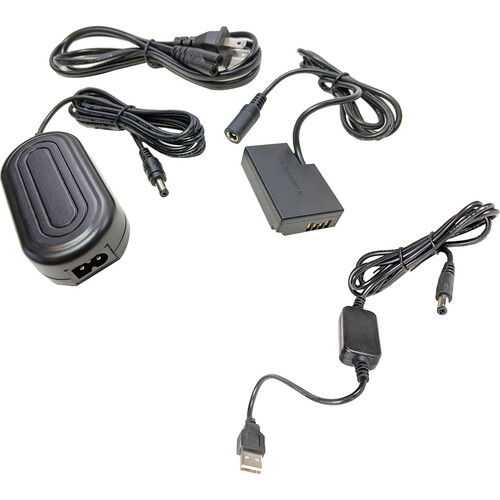 Bescor Combination DR-E18 Coupler AC Adapter & 5V to 8V USB Adapter Cord for Use with Power Banks
