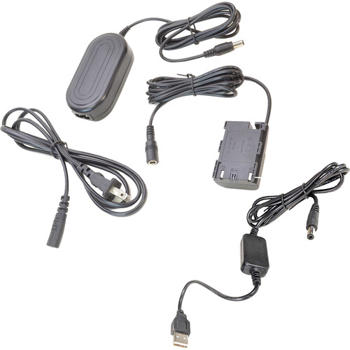 Bescor Combination DR-E6 Coupler AC Adapter & 5V to 8V USB Adapter Cord for Use with Power Banks