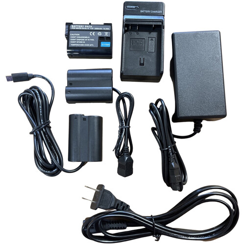 Bescor EN-EL15 Battery with Charger USB Type-C Dummy Battery & AC Power Adapter Kit
