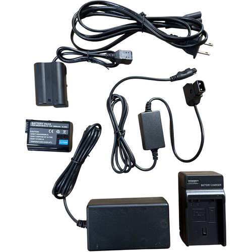 Bescor EN-EL15 Battery Charger AC Dummy Battery Kit with D-Tap Adapter