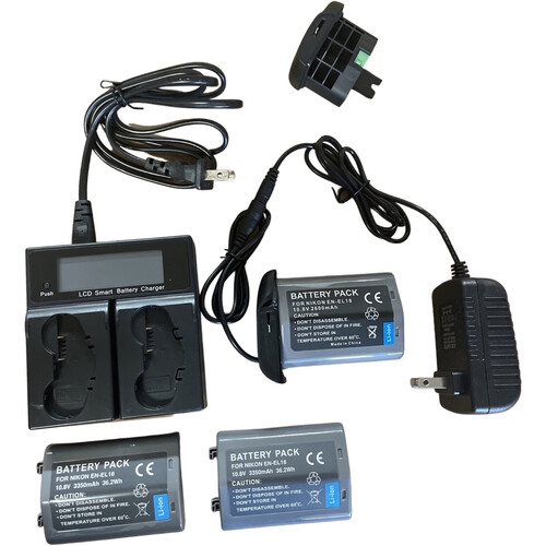 Bescor EN-EL18C Battery Charger EP-6 Coupler and Chamber Cover Kit with D-Tap Adapter