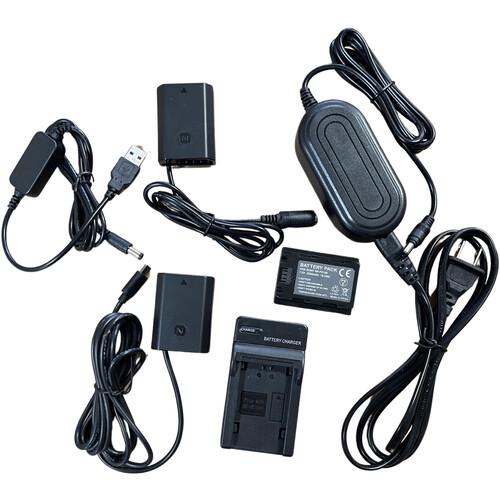 Bescor NP-FZ100 Battery Charger USB Type-C Dummy Battery & AC Power Kit with USB Type-A Converter