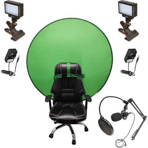 Bescor Dual LED70 Kit with KLP Mount Ball Mounts Greenscreen Microphone