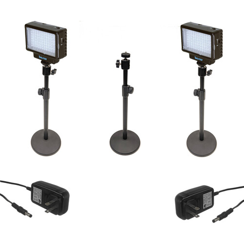 Bescor LED70 2-Light Kit with Tabletop Stands and AC Adapters
