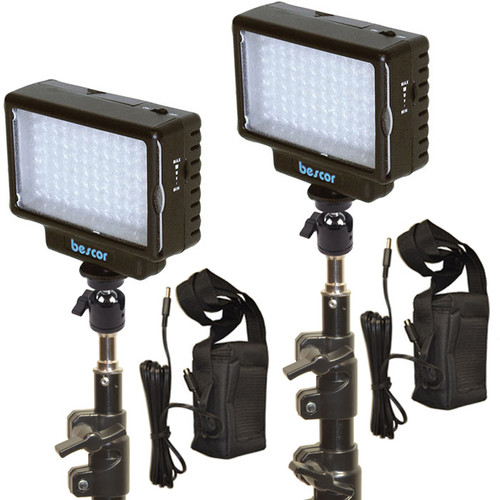 Bescor LED-70 Daylight Studio 2-Light Battery Kit