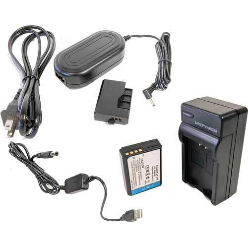 Bescor LPE10 Battery Charger Coupler AC Adapter & 5V USB Adapter Kit for Select Canon Digital Cameras