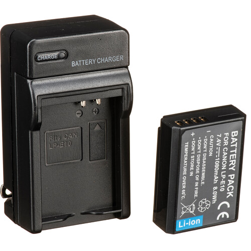 Bescor LPE10 Battery Charger Coupler & AC Adapter Kit for Select Canon Cameras