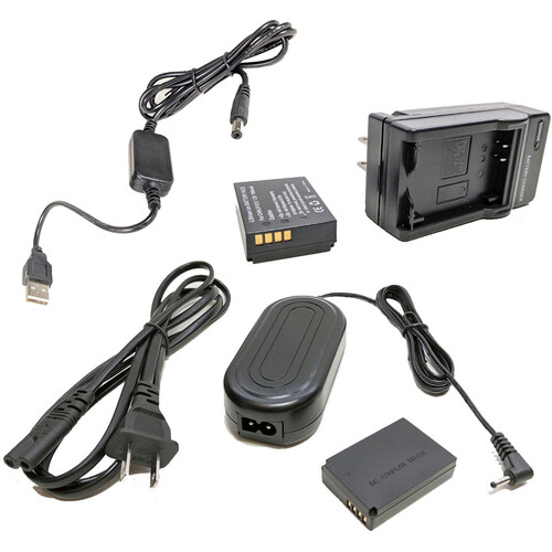 Bescor LPE12 Battery Charger Coupler AC Adapter & 5V USB Adapter Kit for Select Canon Digital Cameras