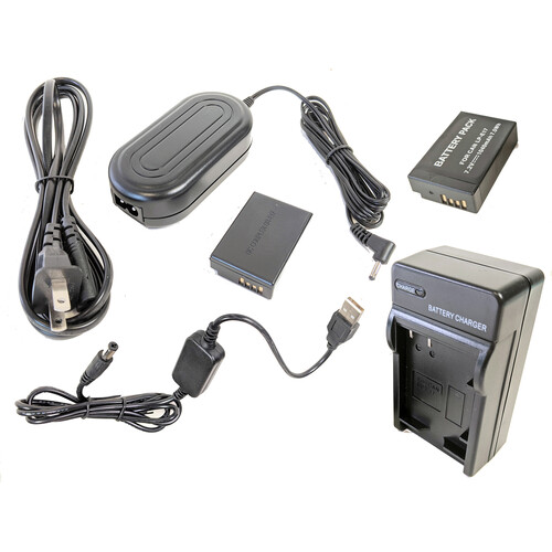Bescor LPE17 Battery Charger Coupler AC Adapter & 5V USB Adapter Kit for Select Canon Digital Cameras