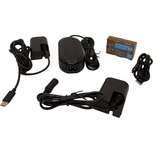 Bescor LP-E6NH Type USB-C Battery USB-C Coupler & AC Coupler Combo Kit