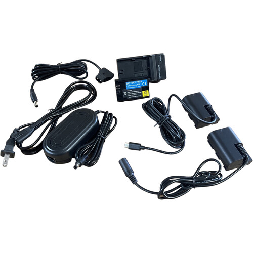 Bescor LP-E6 Battery Charger USB Type-C Dummy Battery AC Power Adapter Kit with D-Tap Converter