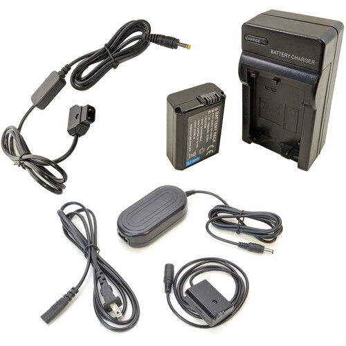 Bescor NPFW50 Coupler Battery Charger AC Adapter & D-Tap Adapter Kit for Select Sony Cameras