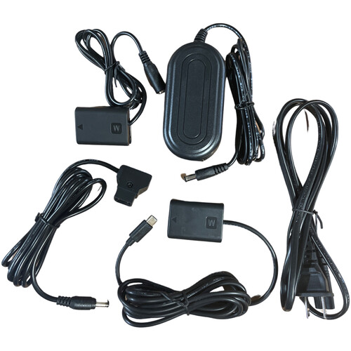 Bescor NP-FW50 USB-A Dummy Battery AC Adapter and D-Tap Adapter Kit