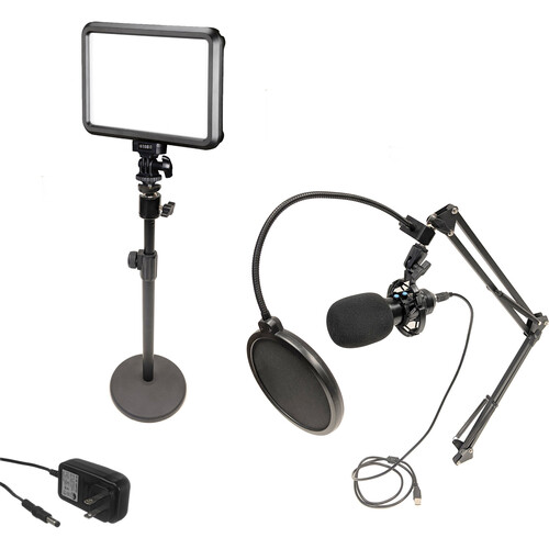 Bescor Specter Light Kit with Tabletop Stand AC Adapter and Microphone