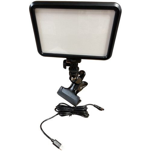 Bescor Specter On-Camera Light with USB Type-C Power Cable and Clip Clamp Bundle