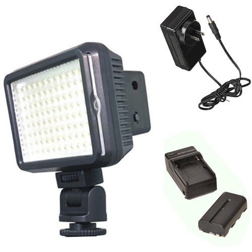 Bescor XT96 On-Camera Light Kit with Battery Charger and AC Adapter