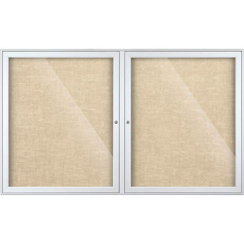 Best Rite Indoor Enclosed Two-Door Bulletin Board Cabinet (3x5' Cotton Vinyl)