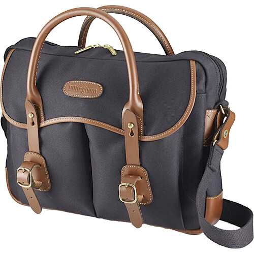 Billingham Thomas Briefcase and Laptop Bag (Black FibreNyte / Tan Leather Trim)