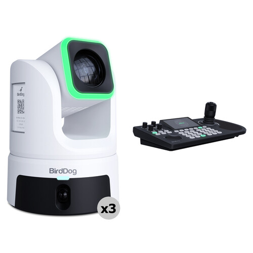 BirdDog KBD PTZ Controller Kit with 3 x XL Ultra PTZ Cameras (White)