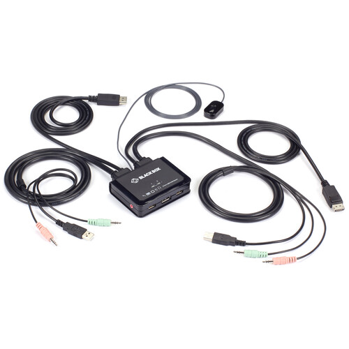 Black Box 2-Port UHD 4K60 Desktop DisplayPort Cable KVM Switch