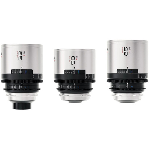 BLAZAR LENS Remus 1.5x Full-Frame Anamorphic 33 50 and 85mm 3-Lens Set (ARRI PL Silver Flare)