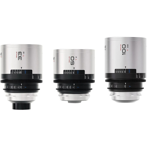 BLAZAR LENS Remus 1.5x Full-Frame Anamorphic 33 50 and 100mm 3-Lens Set (ARRI PL Silver Flare)
