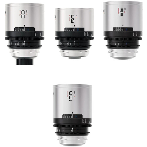 BLAZAR LENS Remus 1.5x Full-Frame Anamorphic 33 50 65 and 100mm 4-Lens Set (ARRI PL Silver Flare)