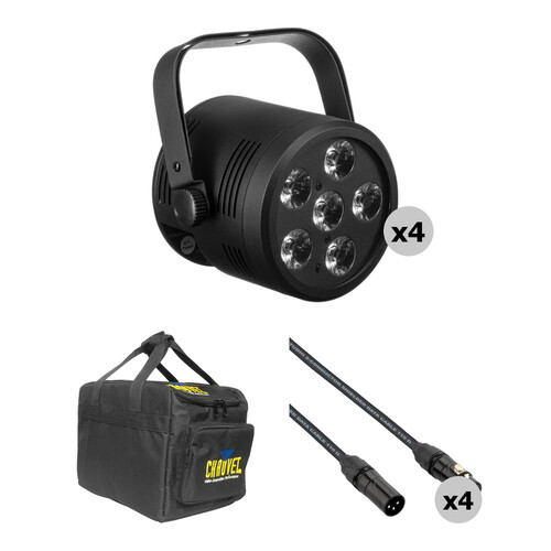 Blizzard LB Hex Unplugged LED PAR Fixture Kit with Case and Cables