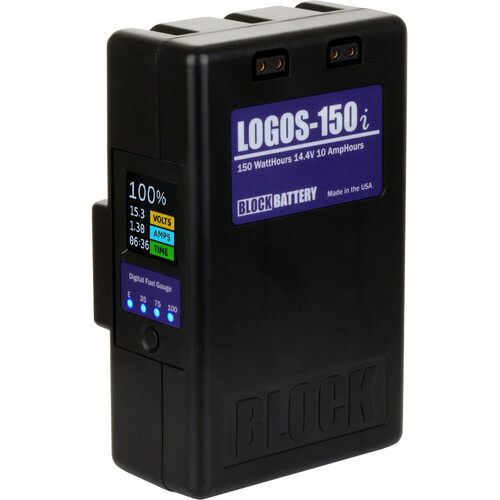BlockBattery LOGOS-150i 14.4V 150Wh Li-Ion Battery with Dual D-Tap Output (V-Mount)