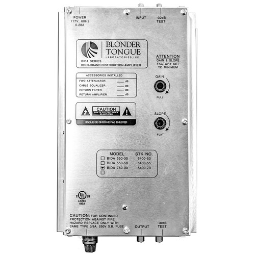 Blonder Tongue BIDA 5400 Series Indoor Distribution Amplifier (750 MHz 30 dB)
