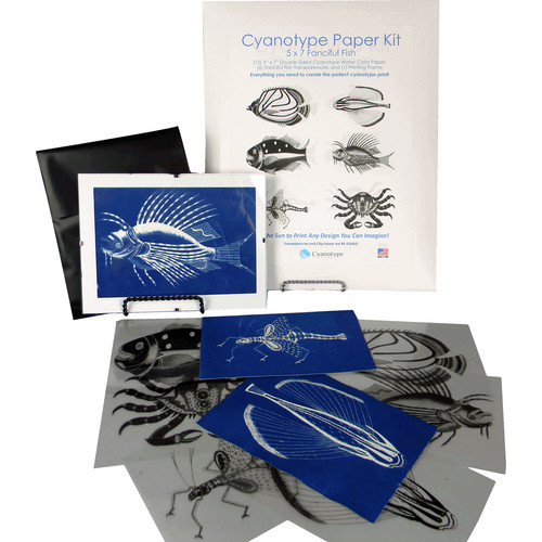 Cyanotype Store Cyanotype Paper & Fanciful Fish Transparencies Kit (5x7