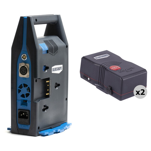BLUESHAPE Dual Charger with XLR Power Output and Two 290Wh Battery Kit (Gold Mount)