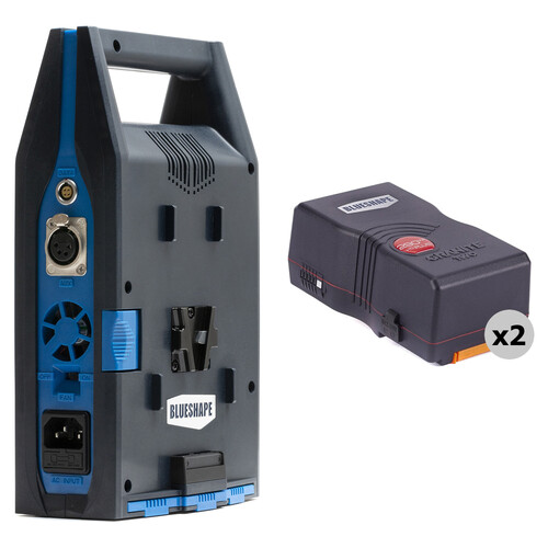 BLUESHAPE Dual Charger with XLR Power Output and Two 290Wh Battery Kit (V-Mount)