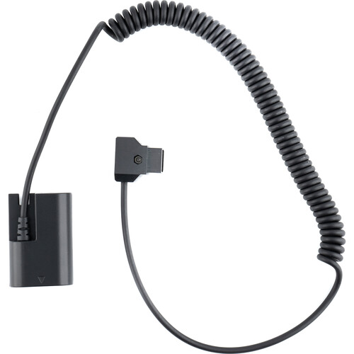 BLUTEC Coiled D-Tap to Regulated LP-E6 Dummy Battery Cable (24 to 36