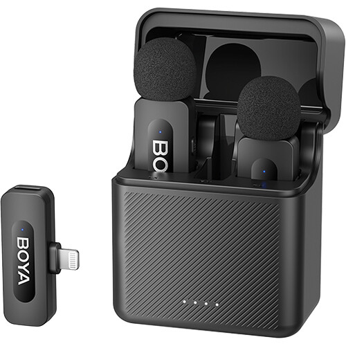 BOYA BY-V3 2-Person Wireless Microphone System with Lightning Connector for Mobile Devices (2.4 GHz)
