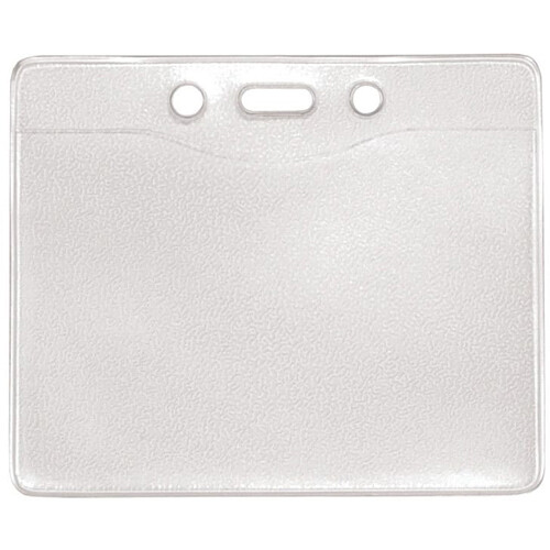 BRADY PEOPLE ID Clear Vinyl Horizontal Badge Holder with Slot and Chain Holes (3.3 x 2.5