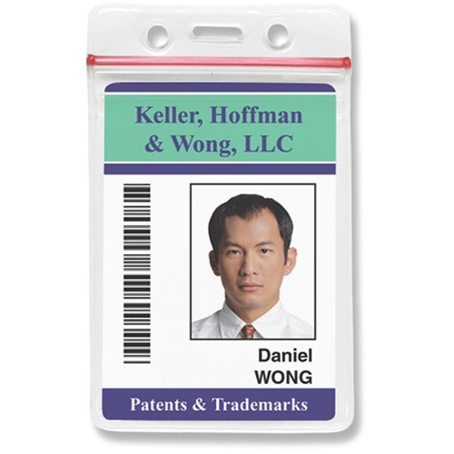 BRADY PEOPLE ID Clear Vinyl Vertical Badge Holder with Resealable Top (2.38 x 3.88
