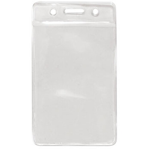 BRADY PEOPLE ID Clear Vinyl Vertical Badge Holder with Clear Color Bar (3.75 x 2.63