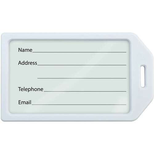 BRADY PEOPLE ID Rigid Plastic Luggage Tag Holder (100-Pack White)
