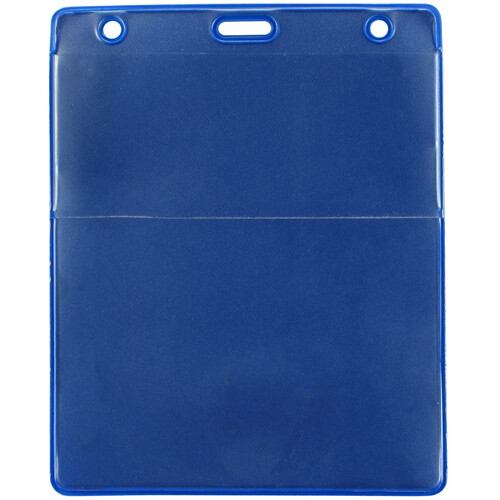 BRADY PEOPLE ID Vinyl Vertical Credential Wallet with Slot and Chain Holes (Royal Blue 3 x 4.25