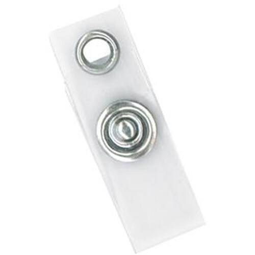 BRADY PEOPLE ID Vinyl Strap Clip with 3 Metal & 1 Brass Part (Clear 2.75