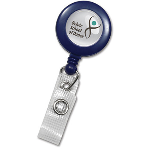 BRADY PEOPLE ID Badge Reel with Reinforced Vinyl Strap & Belt Clip (Blue 25-Pack)