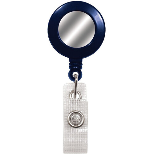 BRADY PEOPLE ID Badge Reel with Silver Sticker Reinforced Vinyl Strap & Belt Clip (Blue 25-Pack)