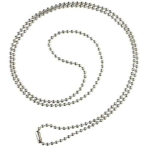 BRADY PEOPLE ID Nickel Plated Steel Beaded Neck Chain 100-Pack (Silver 30