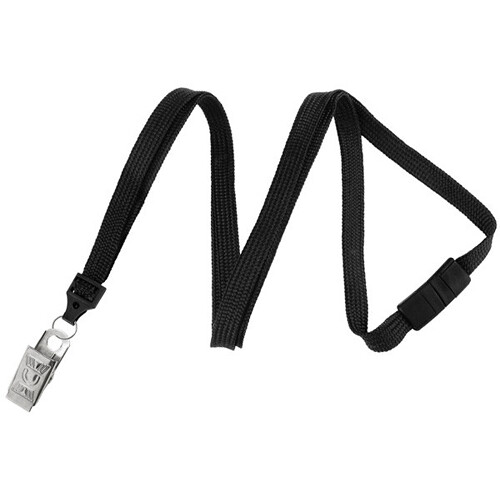 BRADY PEOPLE ID Standard Flat Braid Lanyard (Black100-Pack)