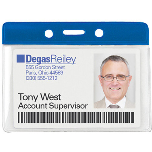 BRADY PEOPLE ID Vinyl Horizontal Badge Holder (Royal Blue100-Pack)